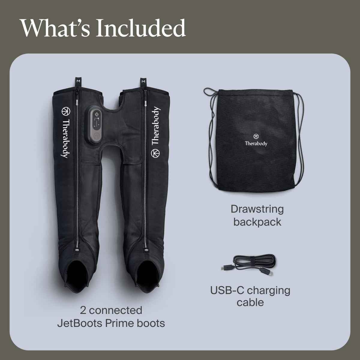 Therabody - JetBoots Prime - Ultra-Portable Wireless Compression Boots For Easy Leg Recovery - Short - Black