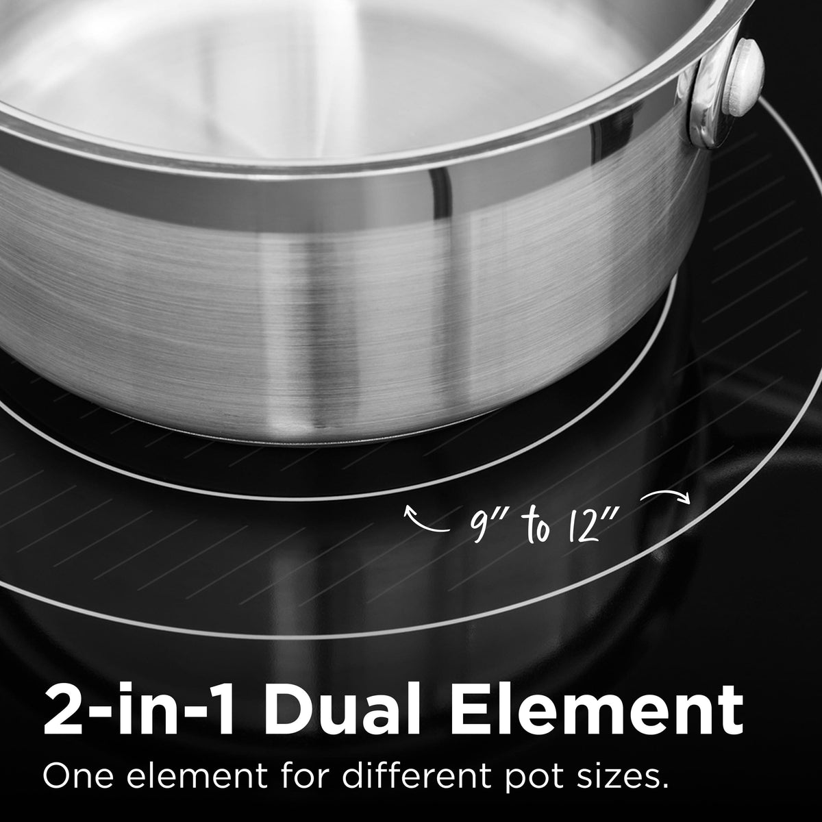 Frigidaire - Gallery 30" Electric Cooktop with EvenTemp Quick Boil Element and 2-in-1 Dual Element - Stainless Steel