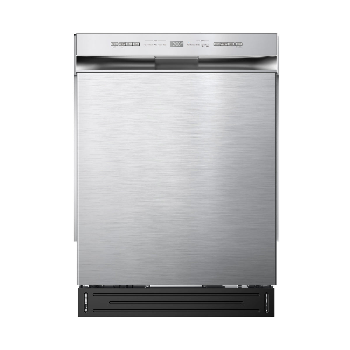 Midea - 24" Front Control Built-In Dishwasher with Auto-Open Door, Hybrid Tub, Heated Dry, 52 dB - Stainless Steel