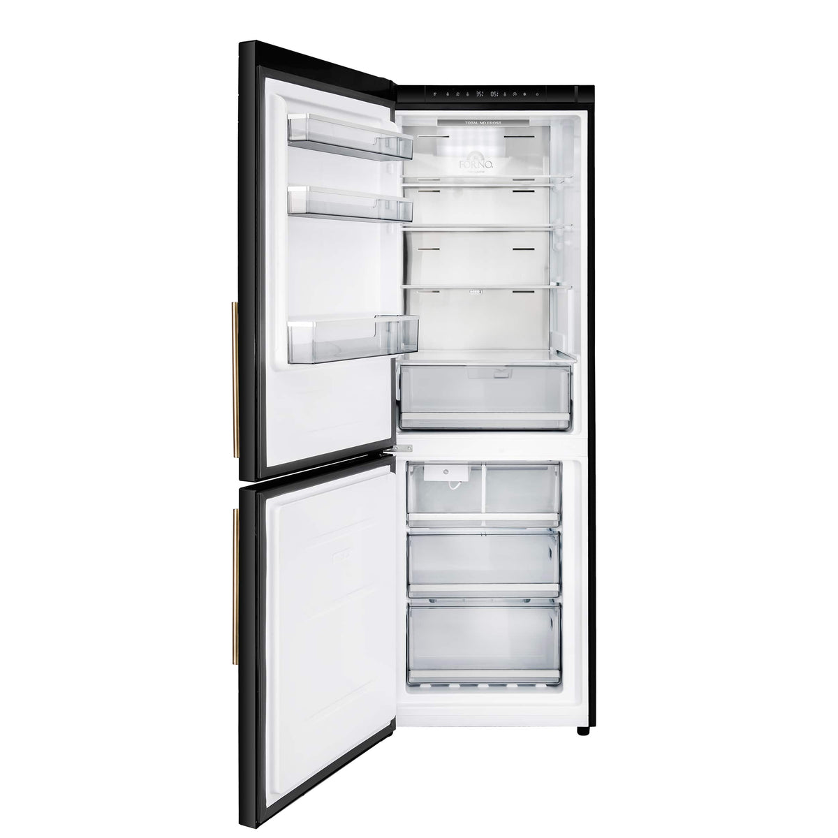 Forno Appliances - Custodia 10.3 Cu. Ft. 24" Counter-Depth Bottom Freezer Refrigerator with Left-Hinge Door and Total No Frost - Black