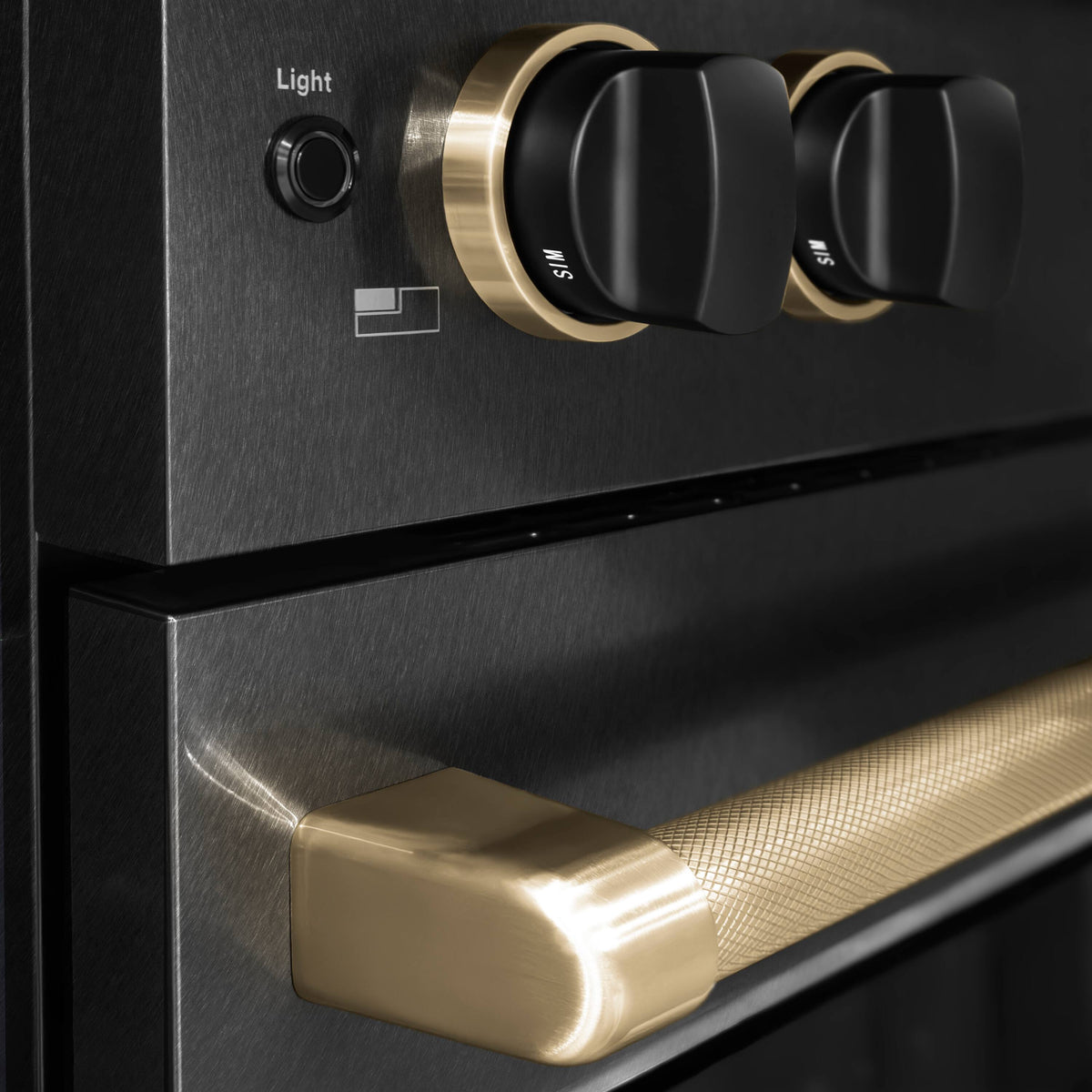 ZLINE - 30 in. Wide 4 Burner Designer 4.2 cu. ft. Freestanding DuoPro Dual Fuel Range with with Black and Bronze Accents - Black Satin Stainless Steel