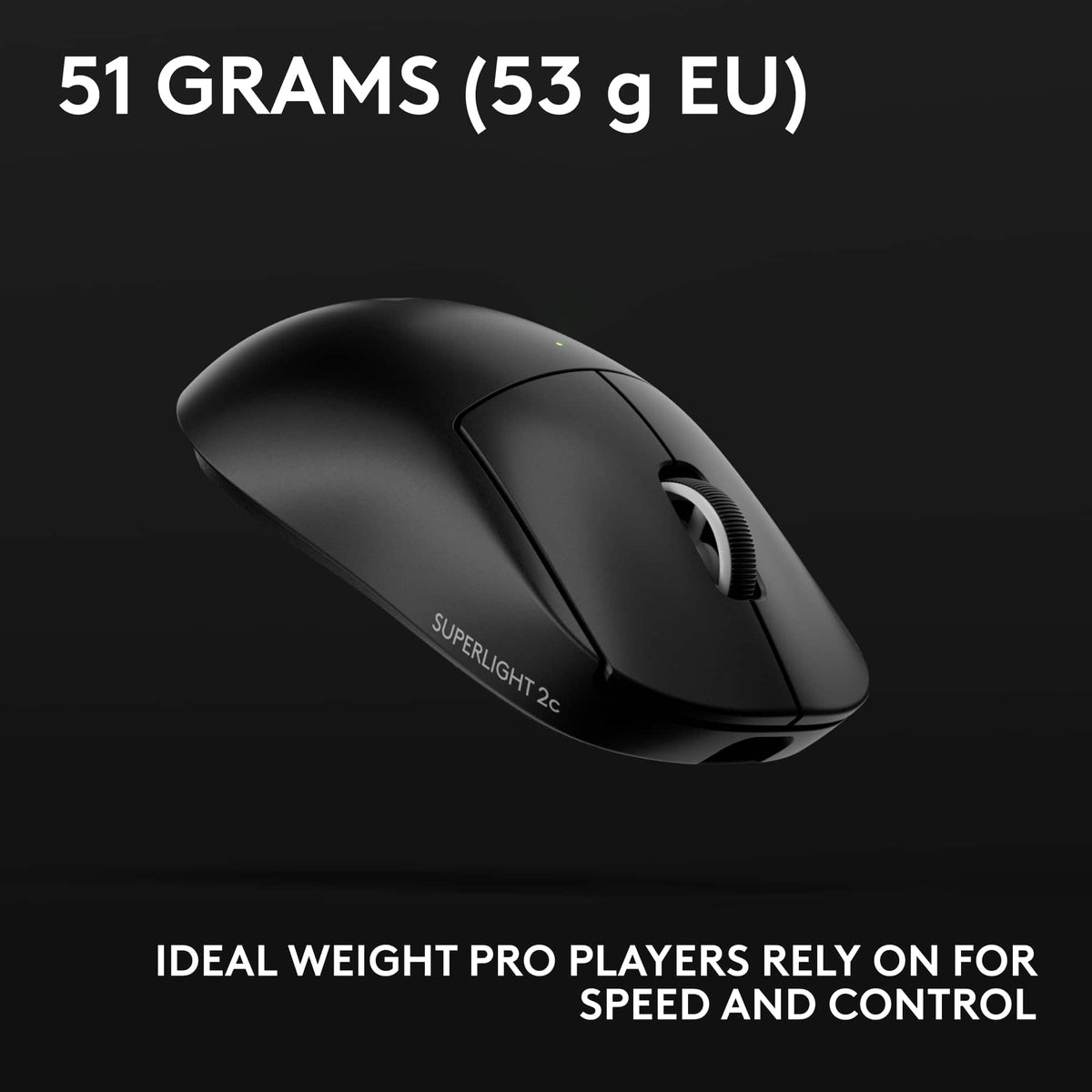 Logitech - PRO X SUPERLIGHT 2c LIGHTSPEED Lightweight Compact Wireless Optical HERO 2 Sensor 44 000 DPI Gaming Mouse for PC - Wireless - Black
