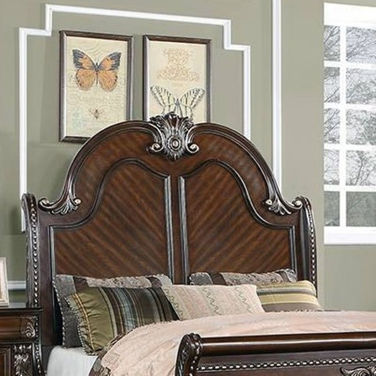 Cabecera y piecera de panel para cama tamaño Queen - Marrón