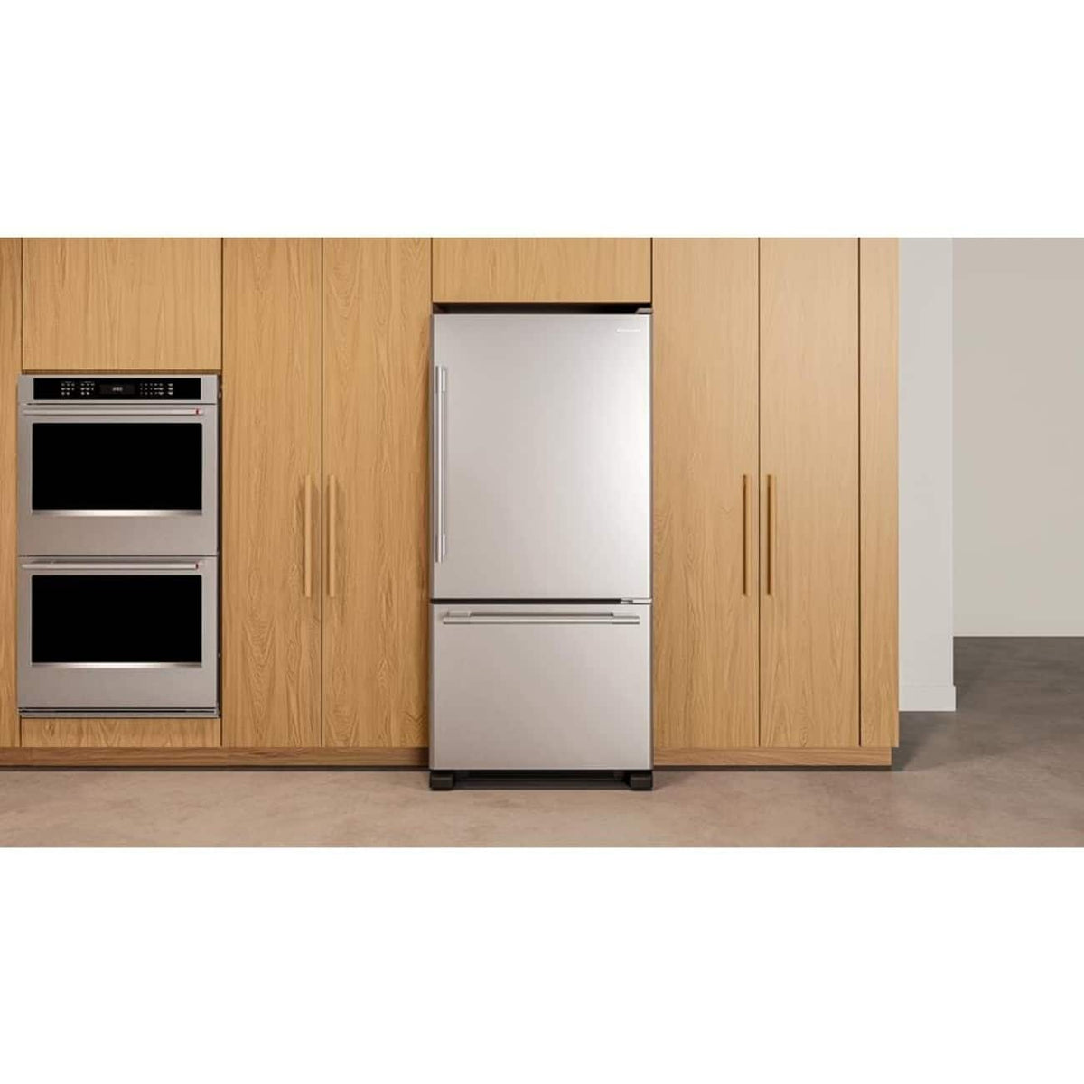 KitchenAid - 22 Cu. Ft. 33-Inch Standard-Depth Bottom Mount Refrigerator with Right Door Swing - Stainless Steel