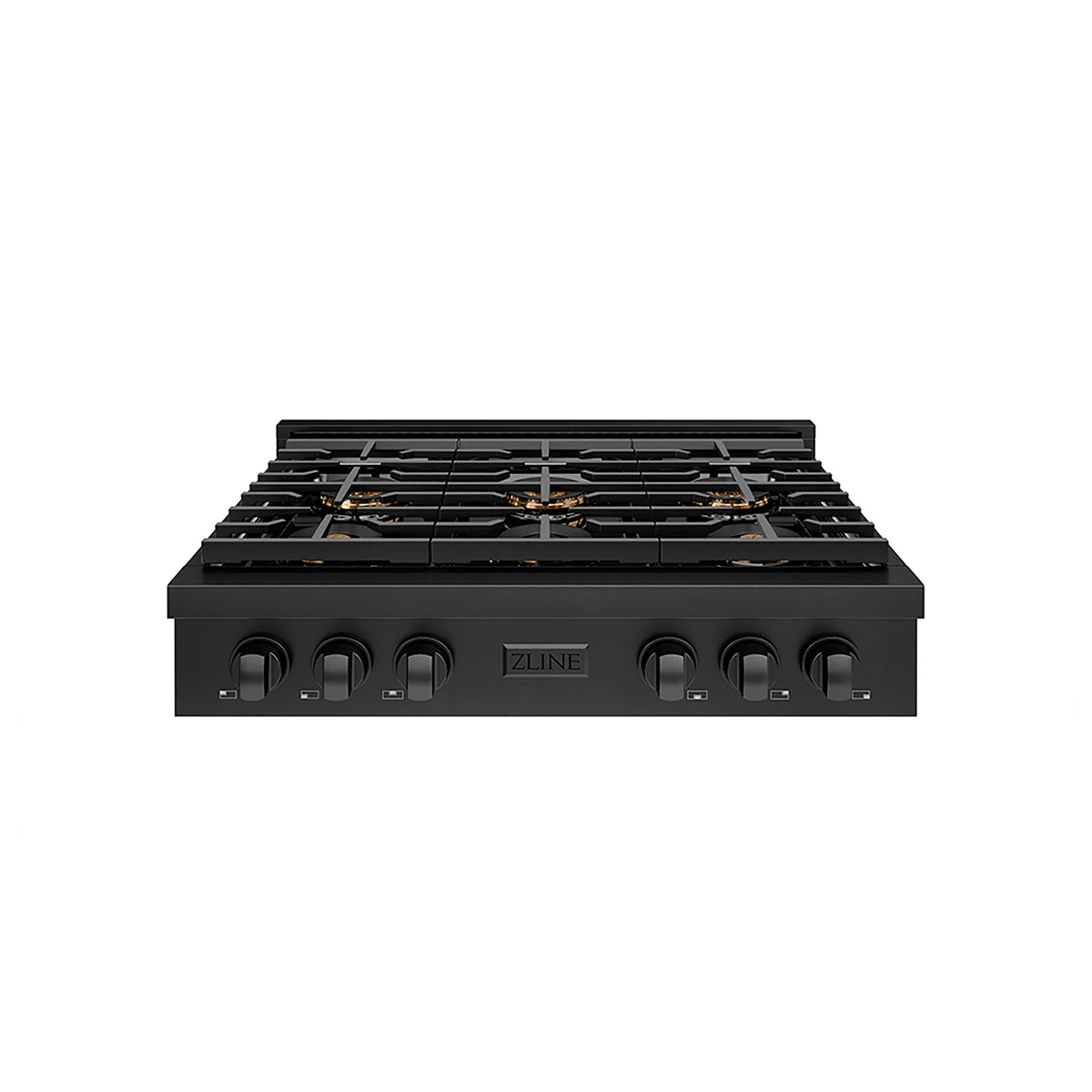 ZLINE - 36 in. Wide 6 Burner Paramount Gas with DuoPro Cooktop (PSRTB-36) - Black Stainless Steel
