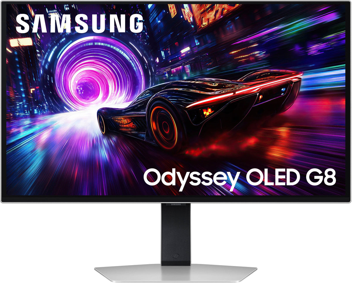 Samsung - 27" Odyssey OLED G8 (G81SF), 4K UHD, 240Hz, 0.03ms, AMD FreeSync Premium Pro, Glare Free, HDR 400 Gaming Monitor - Silver