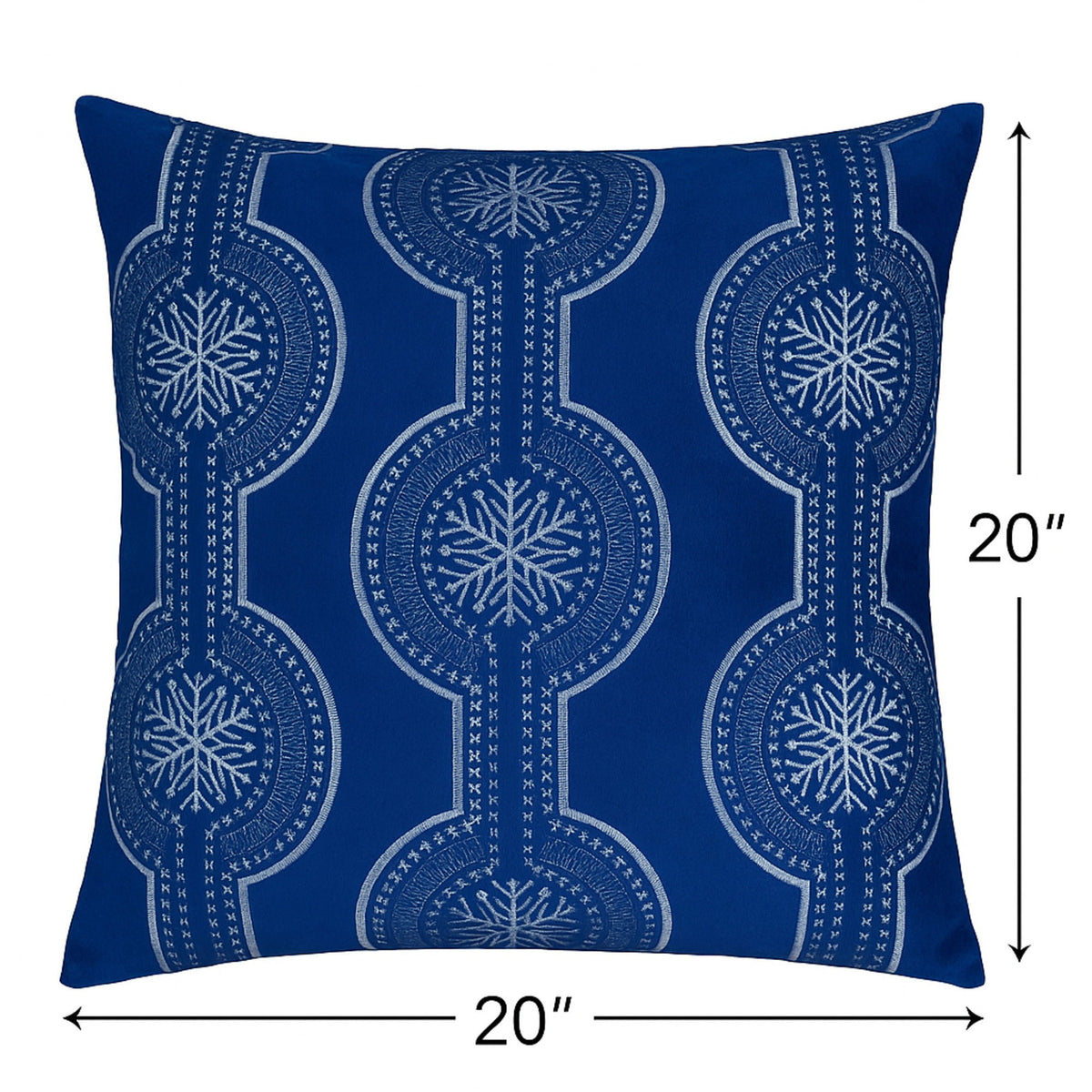 Holiday Throw Pillow With Snowflake Embroidery
