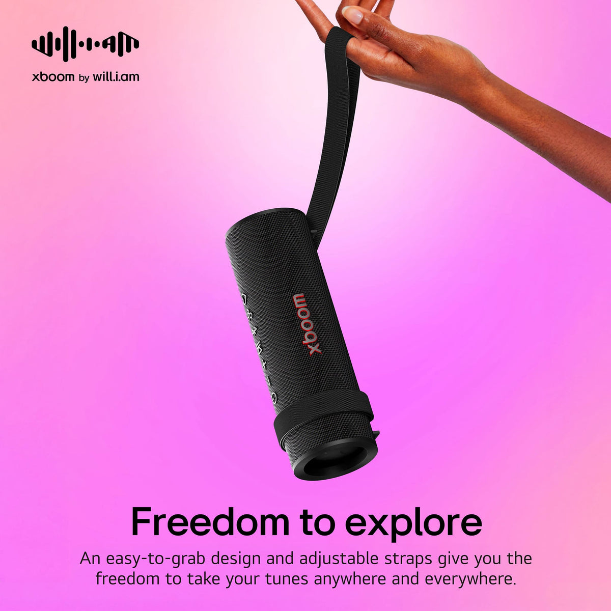 LG - xboom Grab Portable Bluetooth Speaker - Black