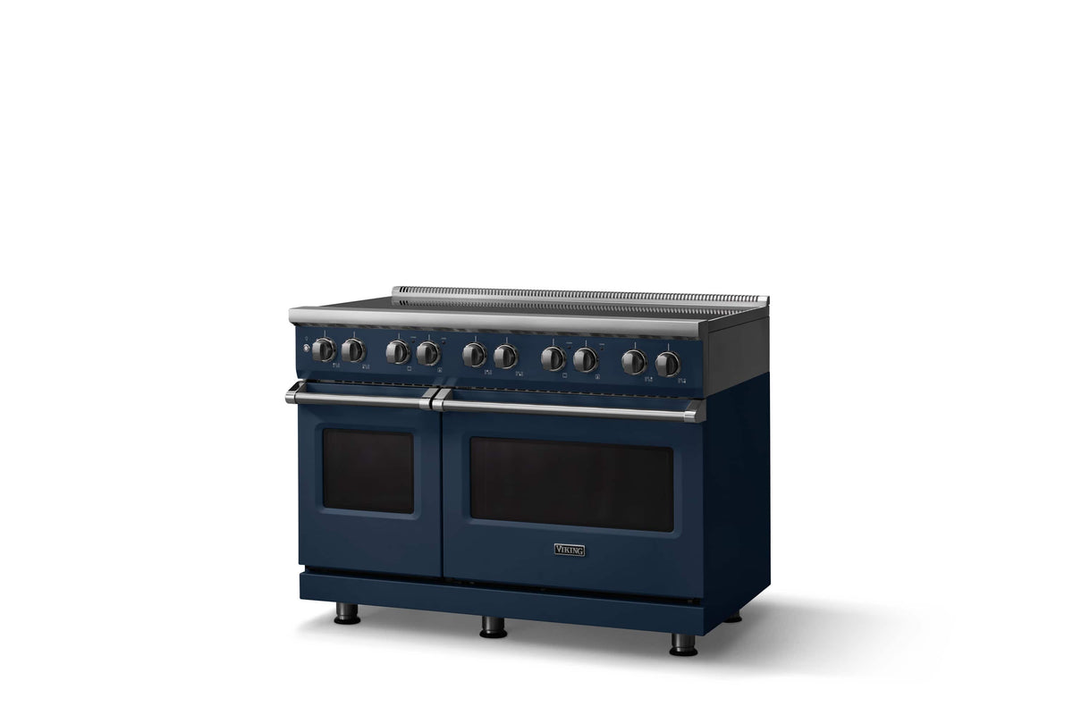 Viking - 48 in. Wide 6 Elements Pro 5 Series 7.3 Cu. Ft. Freestanding 6 Element Induction Convection Range - Slate Blue