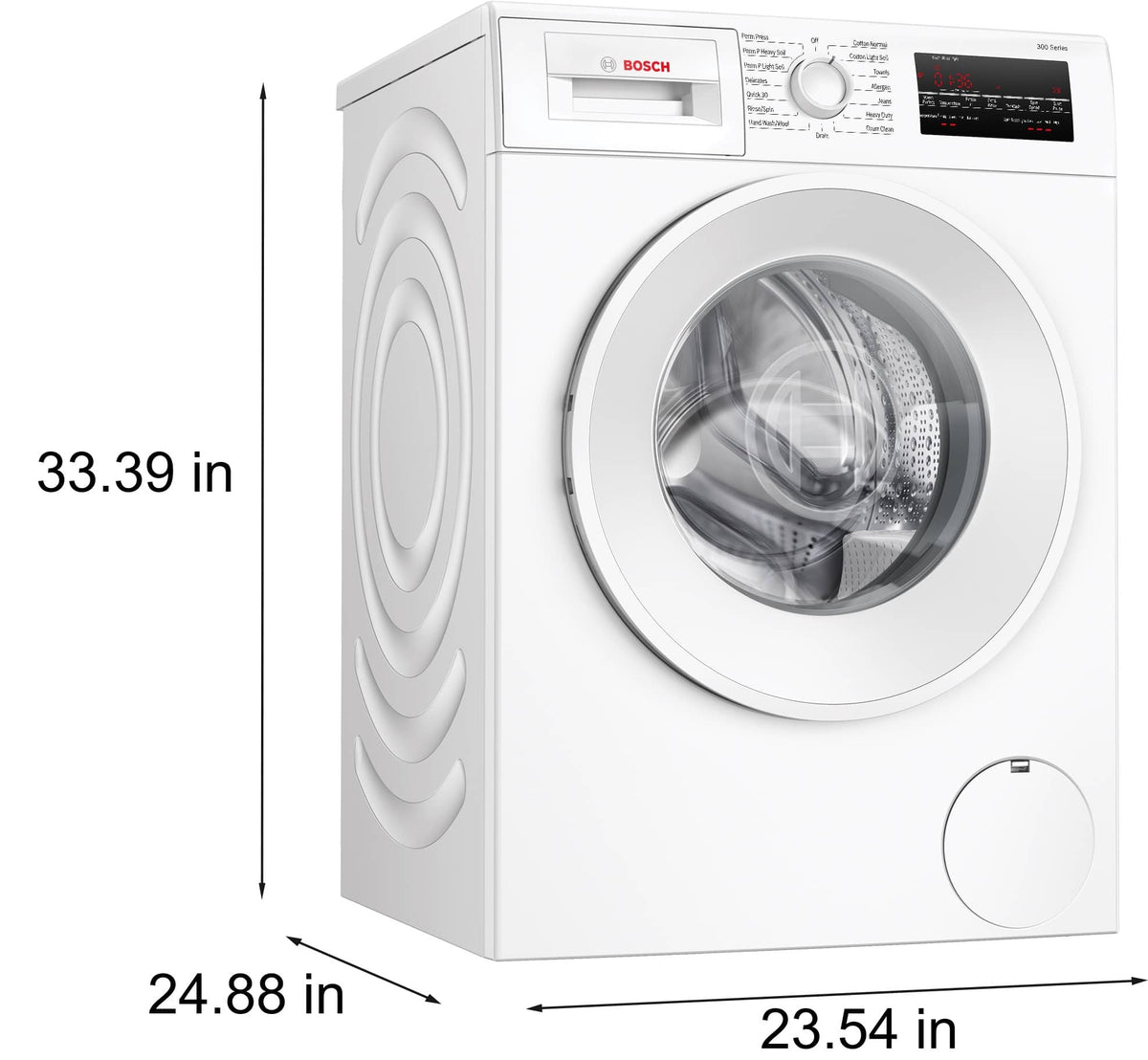 Bosch - 300 Series 2.2 Cu. Ft. High-Efficiency Stackable Smart Front Load Washer - White