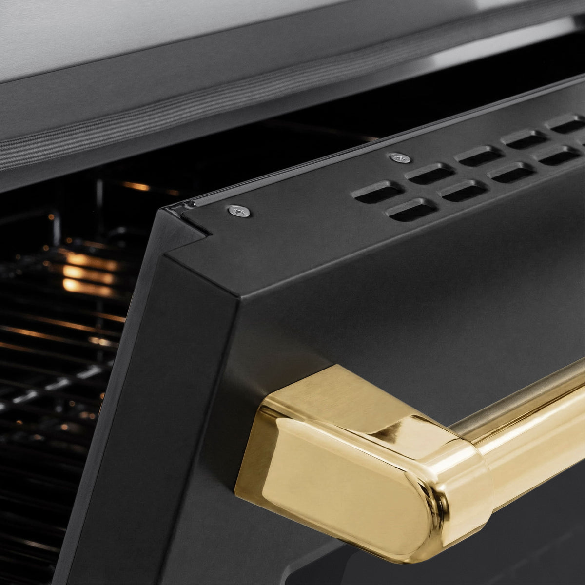 ZLINE - 36 in. Wide 5 Elements Autograph 5.2 cu. ft. Paramount Freestanding Induction Range with Gold Accents with Black Door - Matte Black