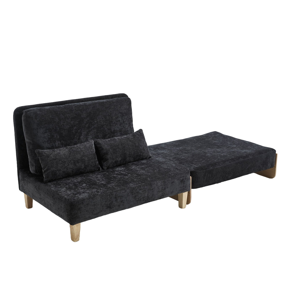 Mid Century Modern Foldable Sofa Bed, 3 In 1 Convertible Sleeper With 3 Pillows