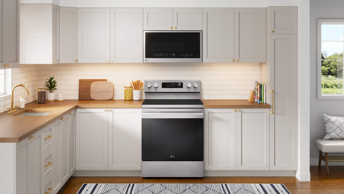 LG - 30-in 6.3 Cu. Ft. Freestanding Electric Induction True Convection Smart Range with 4 Elements, Air Fry and EasyClean - Stainless Steel