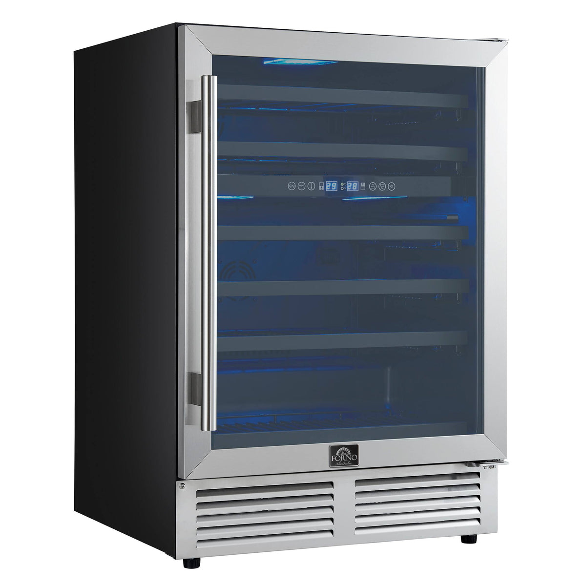 Forno Appliances - Bacchino 51-Bottle Convertible Dual Zone Wine Cooler - Stainless Steel