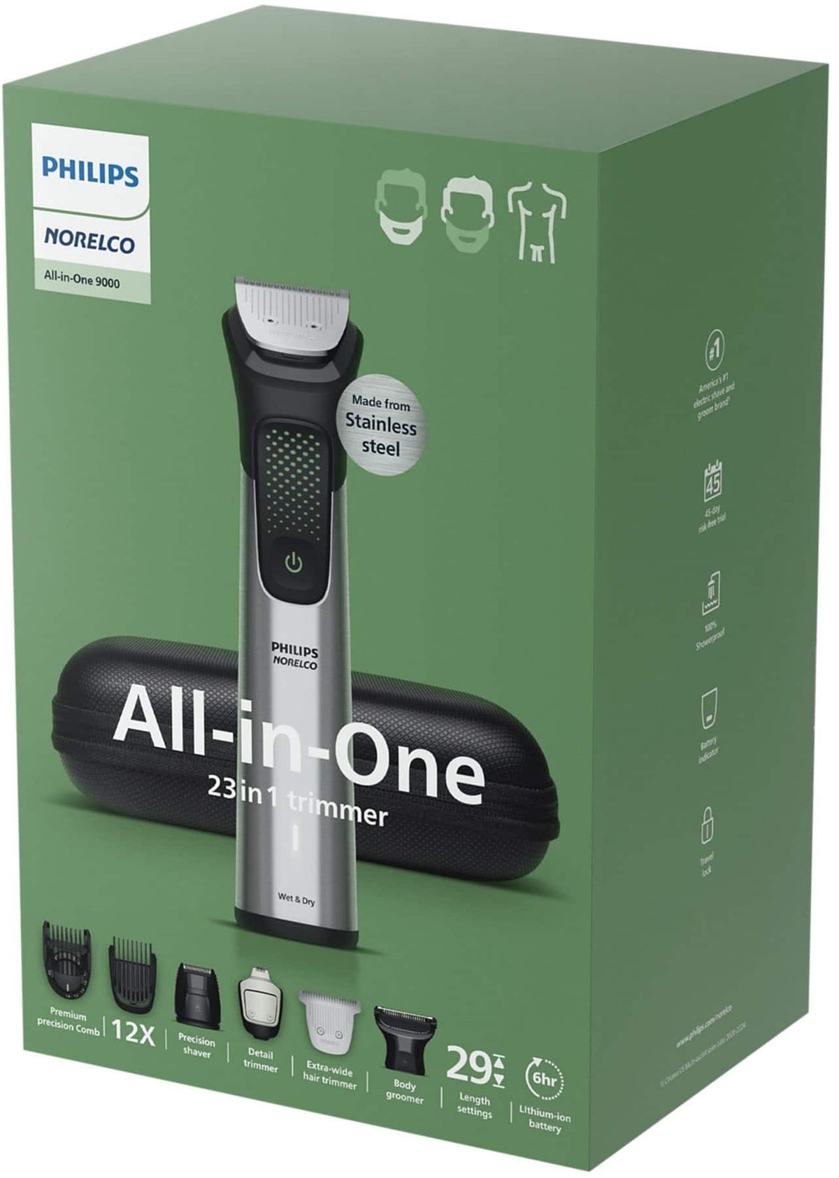 Philips Norelco - All-in-One 9000 Series 23-Piece Trimmer - MG9575/49 - Silver