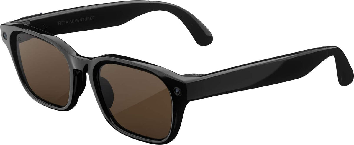 Meta - Adventurer Large - AI Glasses - Smart Features like 12MP Camera, Live Translate - 8+ Hour Battery - Brown Lenses - Classic Black