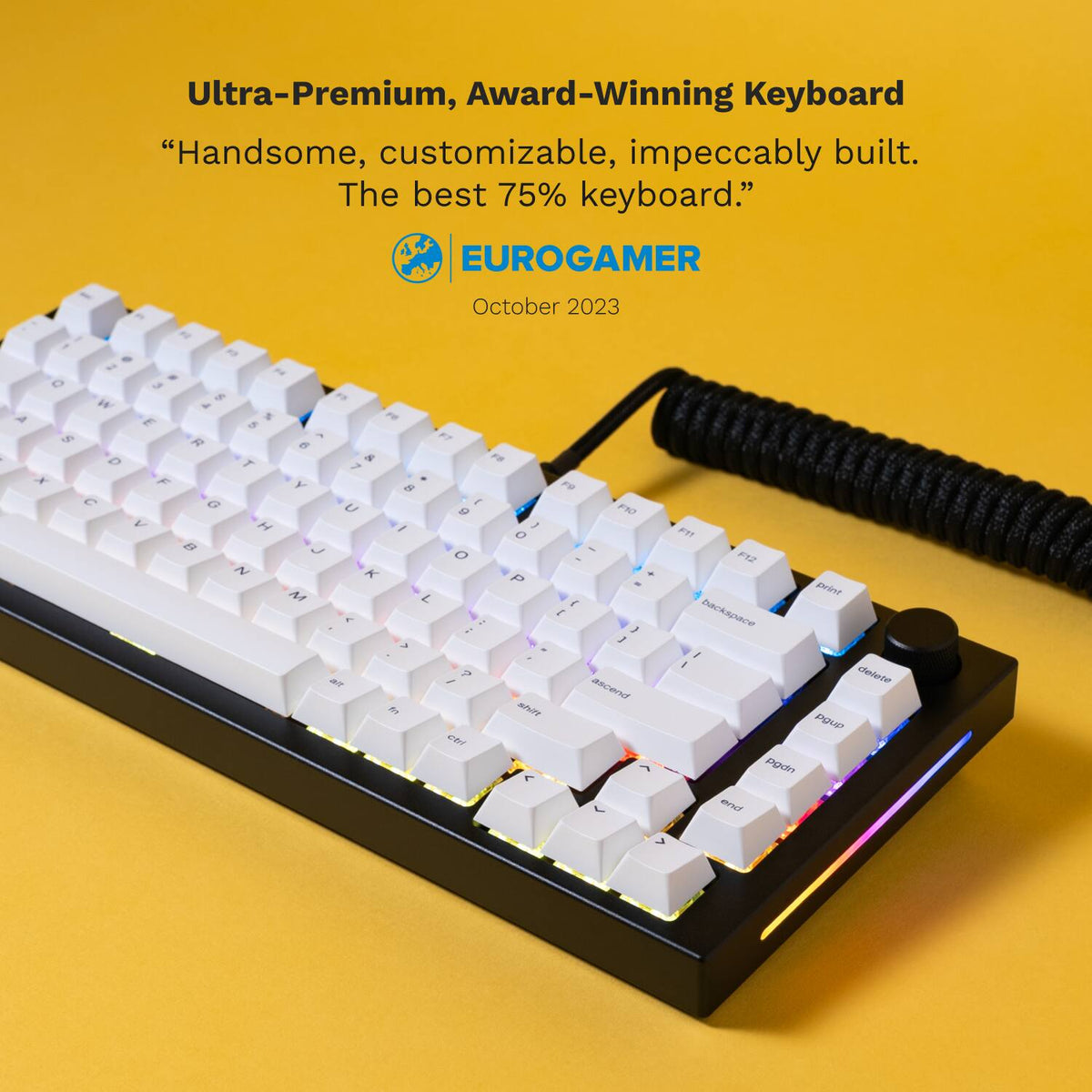 Glorious - GMMK PRO Prebuilt 75% Wired Mechanical Keyboard - Black