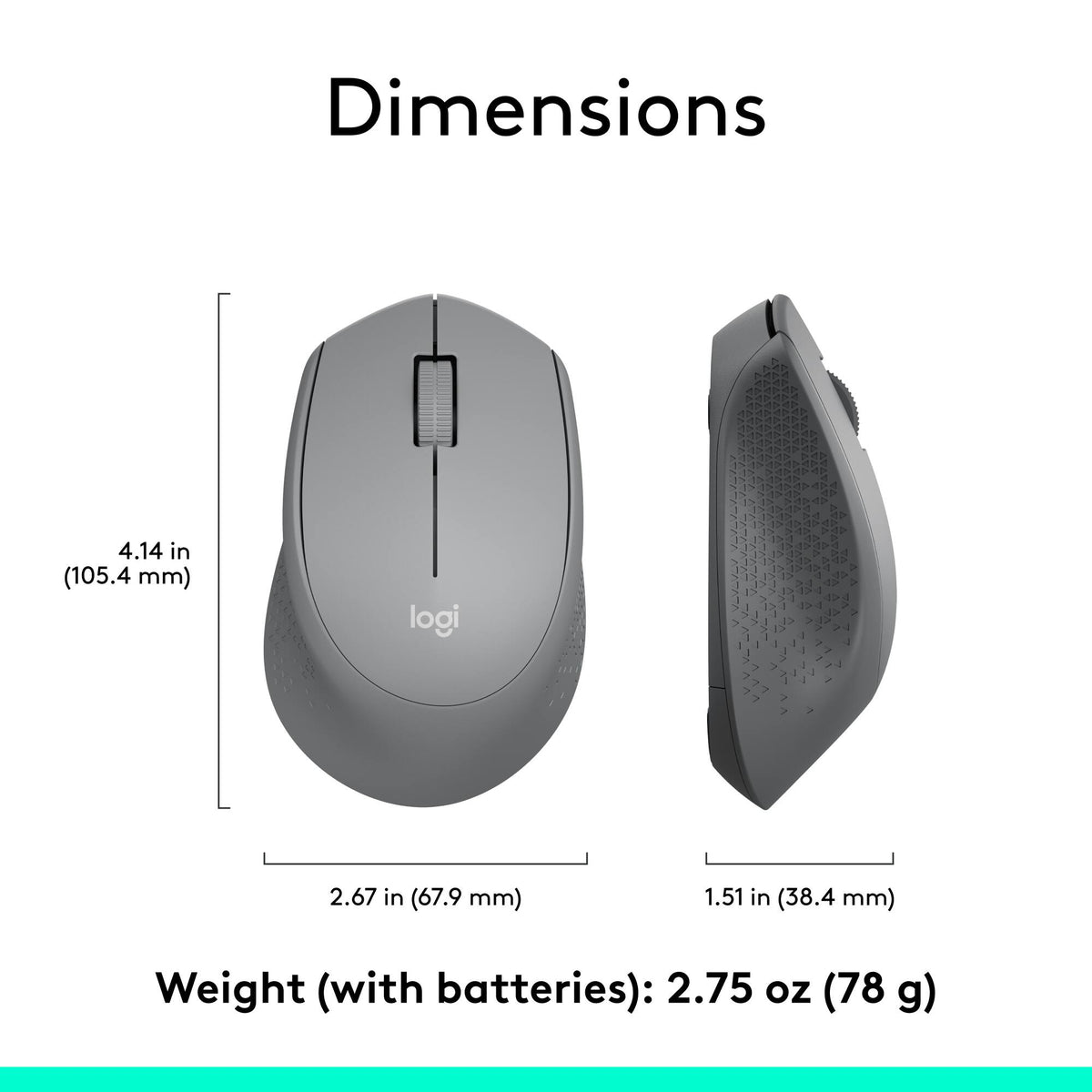 Logitech - M330 SILENT Wireless Optical Mouse with Quiet Clicks - Wireless - Gray