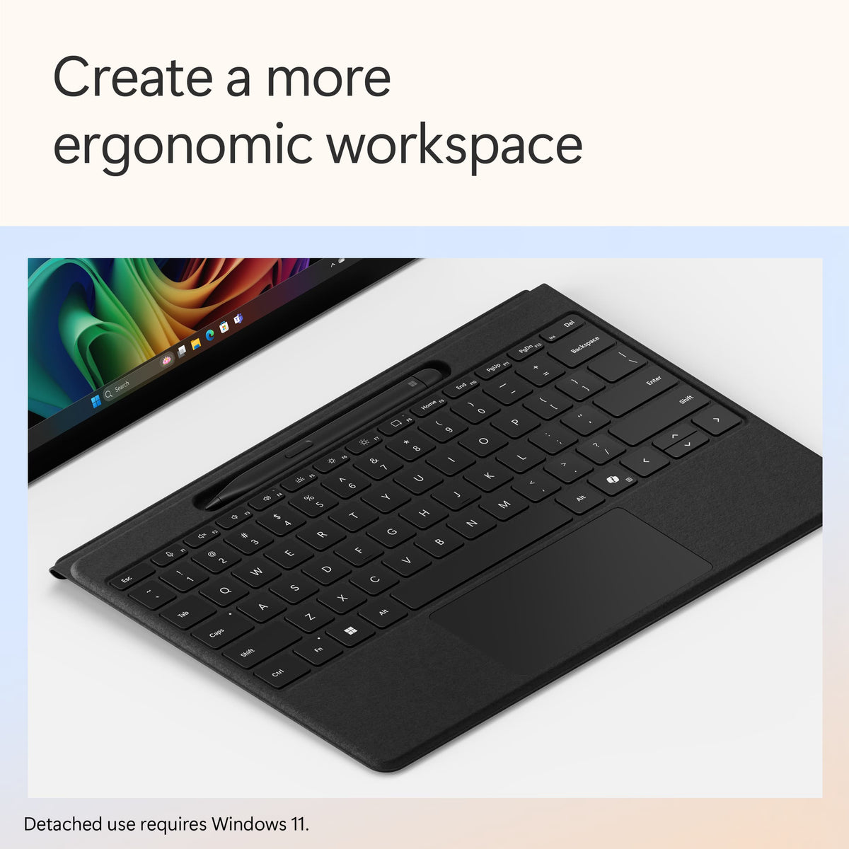 Microsoft - Surface Slim Pen (2nd Edition) and Pro 13" Flex Keyboard for Pro 13" (11th Edition), Pro 9, Pro 8 - Black