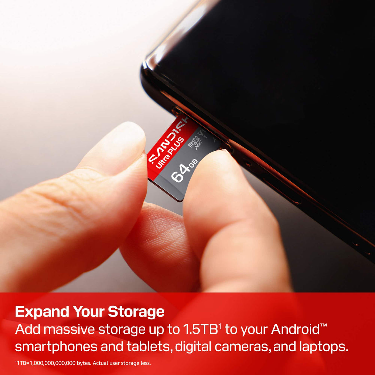 SANDISK - 64GB ULTRA PLUS MICROSD UHS-I CARD