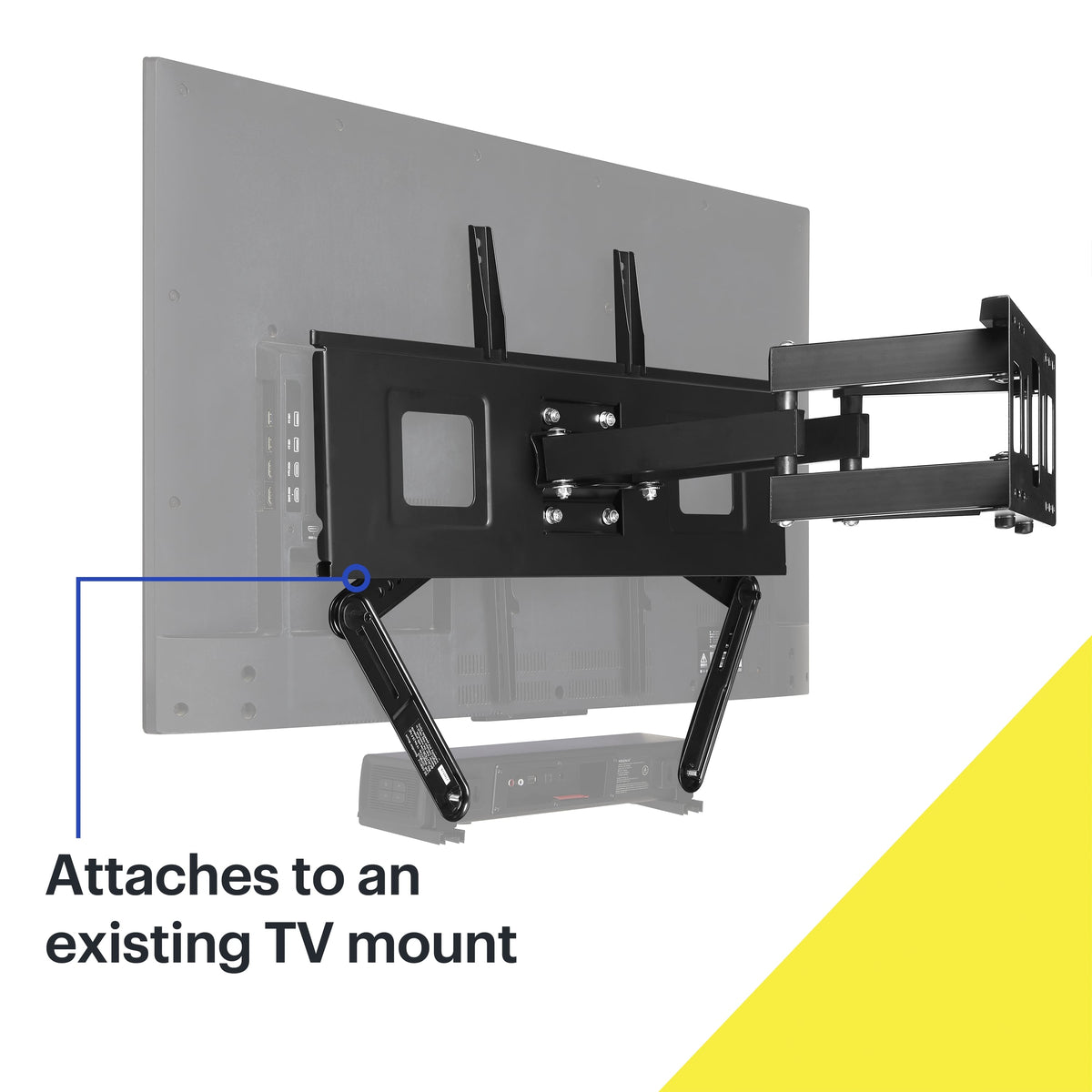 Best Buy essentials™ - Rear/Bottom Soundbar Wall Mount for Most 15 lb. Soundbars - Black