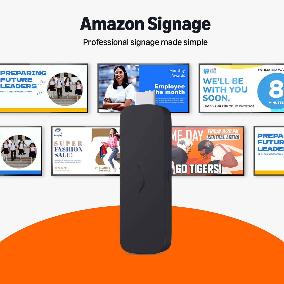 Amazon - Signage Stick – Pro 4K Signage – 16GB - Designed for Businesses, Easy Setup w/ free Mobile App/CMS Compatibility - Black