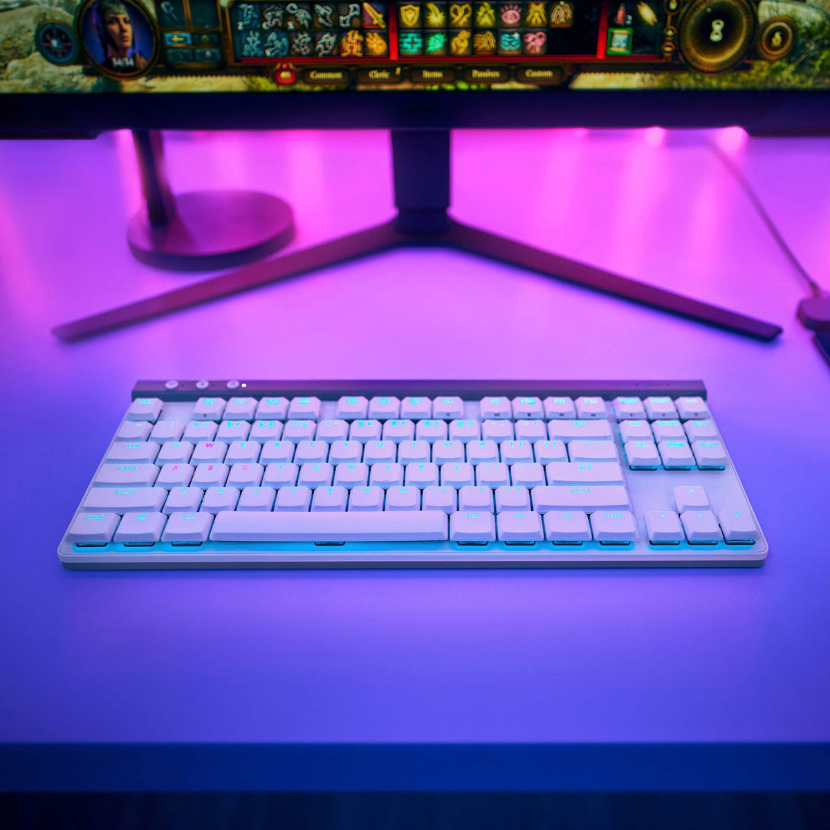Logitech - G515 LIGHTSPEED TKL Wireless Mechanical Tactile (Brown) Switch Gaming Keyboard with LIGHTSYNC RGB - White