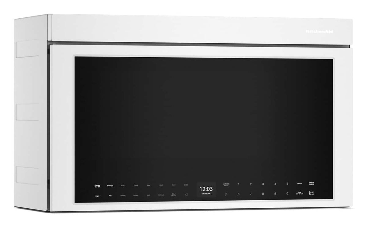 KitchenAid - 1.1 Cu. Ft. Convection Flush Built-In Over-the-Range Microwave with Air Fry Mode - White
