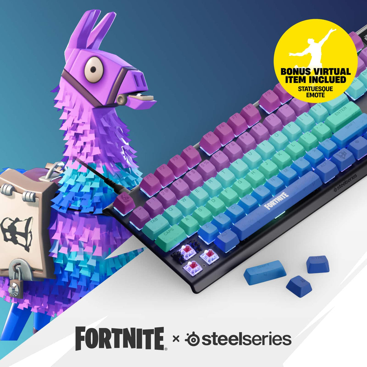 SteelSeries - PBT Accessory Keycaps - Fortnite Supply Llama Edition - Multi