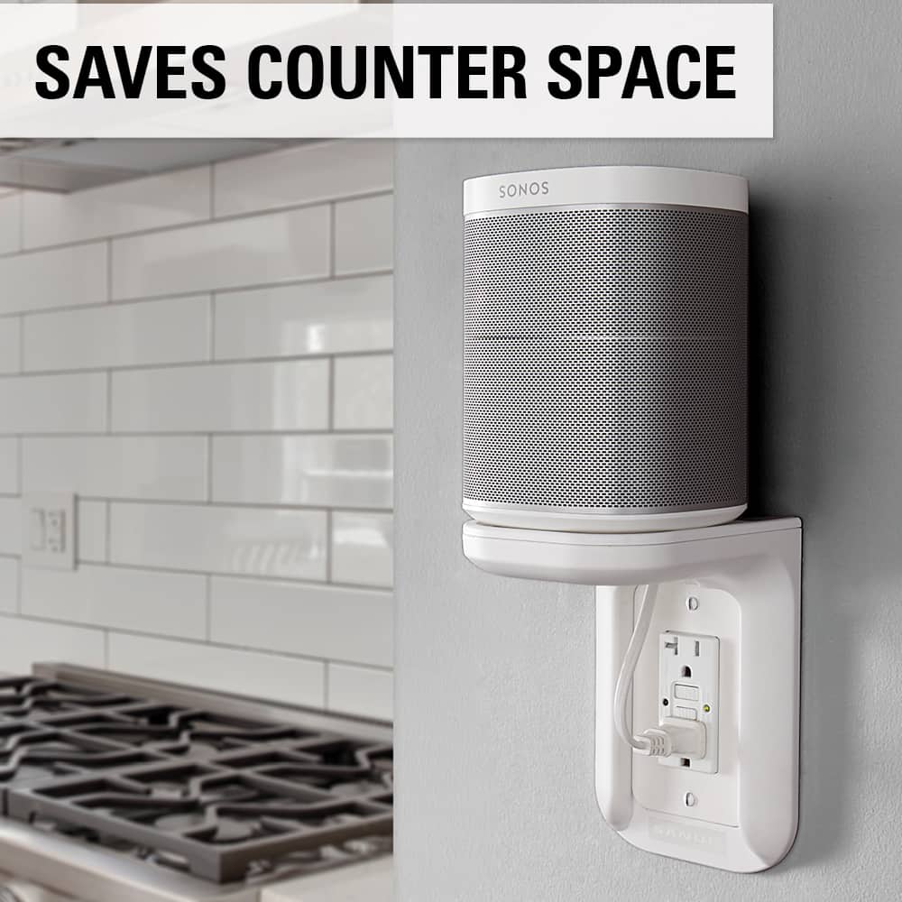 Sanus - Small Device Outlet Speaker Mount - White