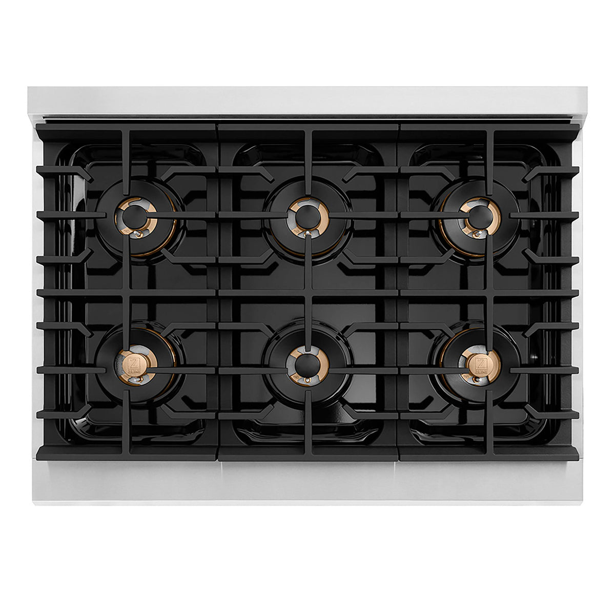 ZLINE - 36 in. Wide 6 Burner Autograph Paramount Dual Fuel Range w/ DuoPro Cooktop & Black Door w/ Gold Accents (PSDRZ-BLM-36-G) - Stainless Steel with Black Matte Door