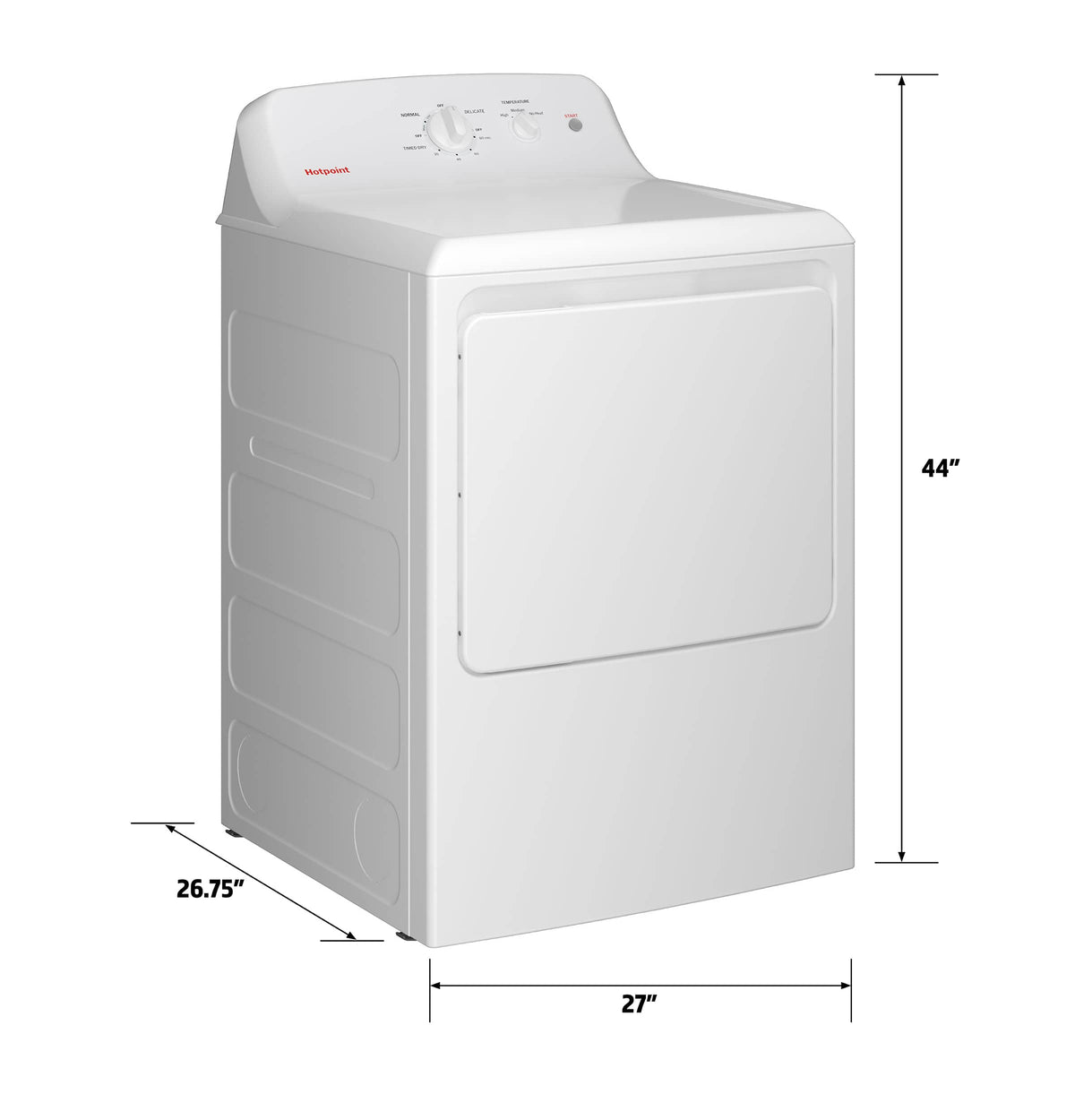 Hotpoint - 6.2 Cu. Ft. Electric Dryer with Auto Dry - White