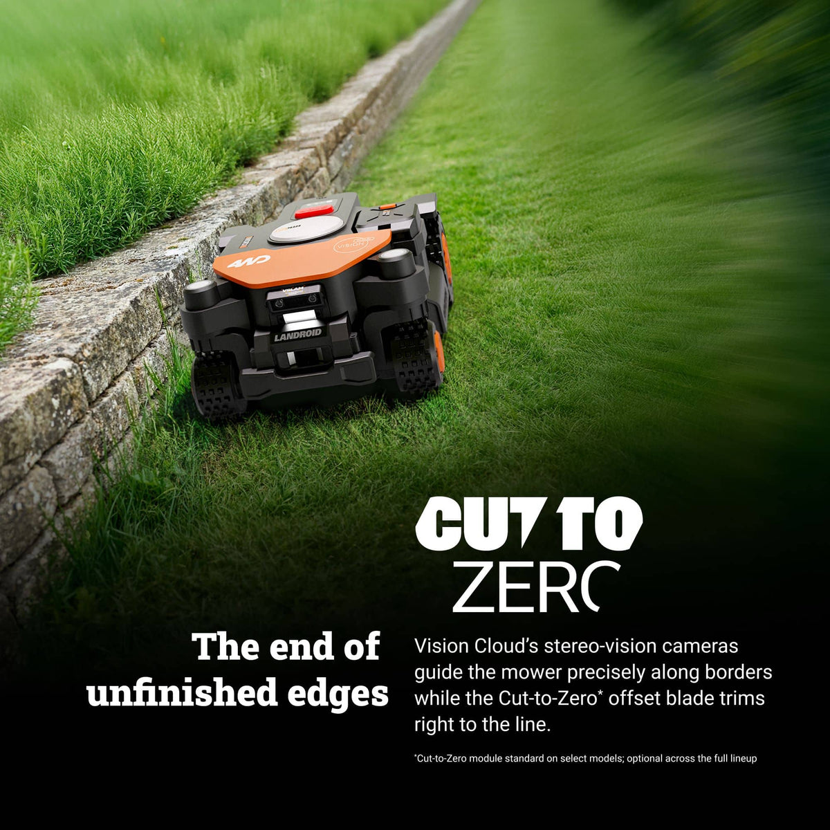 WORX - Landroid Vision 2WD 1/2 Acre Robotic Lawn Mower, AI Obstacle Avoidance Cloud Navigation Auto Mapping App Control WR320.1 - Black