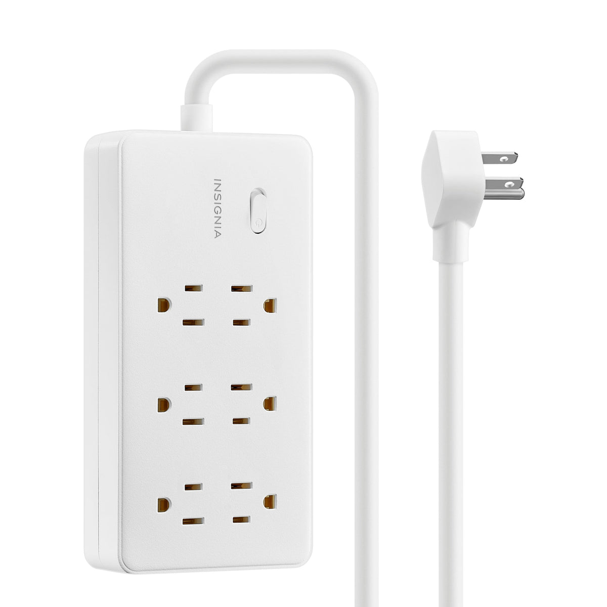Insignia™ - 4’ 6 Outlet Power Strip with Power Switch - White