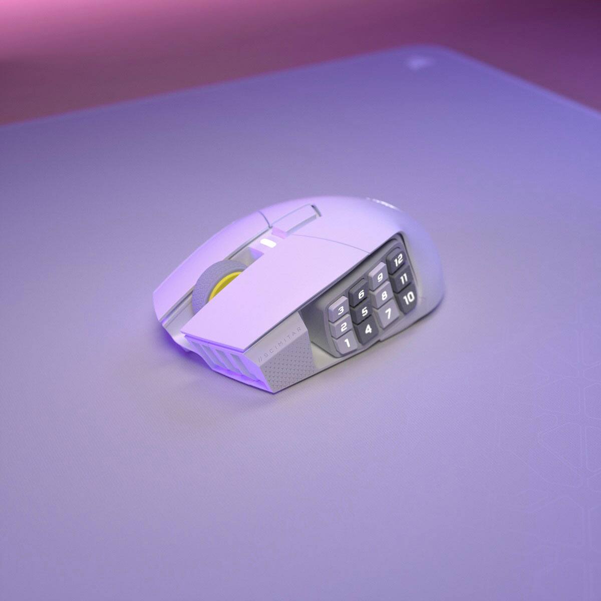 CORSAIR - Scimitar Elite Wireless SE MOBA/MMO Optical Gaming Mouse with 16 Programmable Buttons - Wireless - White