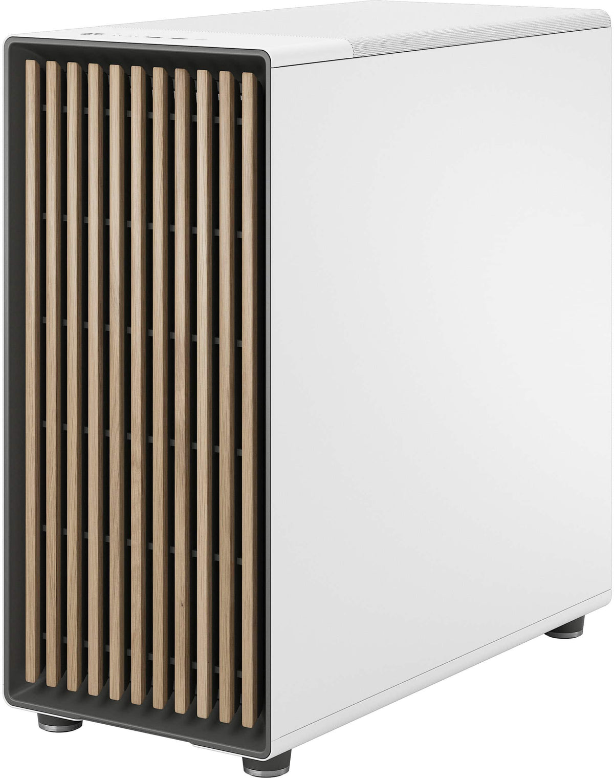 Fractal Design - North XL Chalk White Chassis with Oak Front and Clear TG Side Panel Mid-Tower PC Case - White