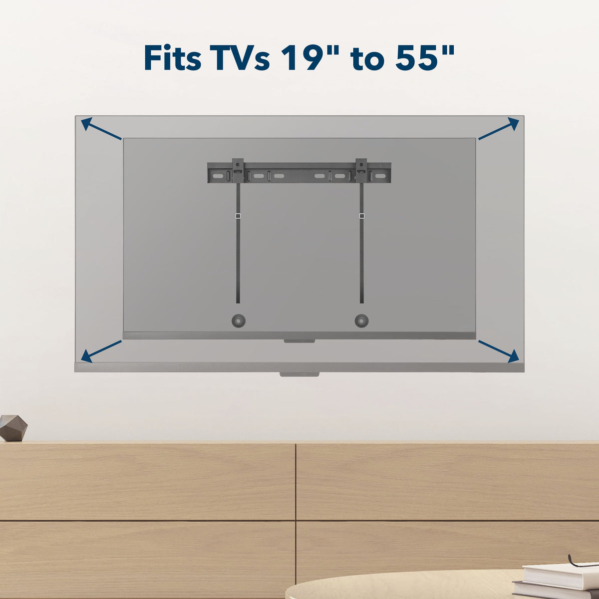 Insignia™ - Fixed TV Wall Mount for Most 19-55" TVs, Up to 65 lbs - Black