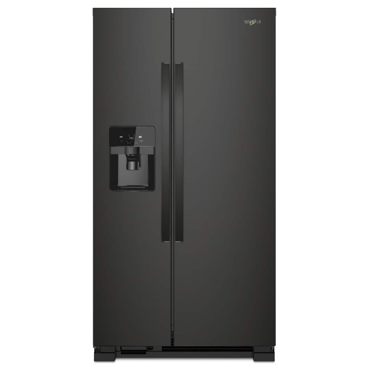 Whirlpool - 33 in. Wide 21 cu. ft. Side-by-Side Refrigerator with LED Interior Lighting - Black