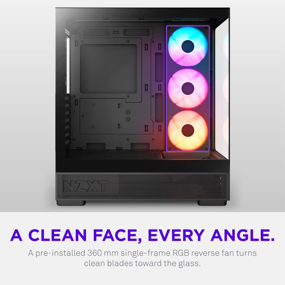 NZXT - S5 RGB Compact ATX Mid-Tower Computer Case - Black - Black