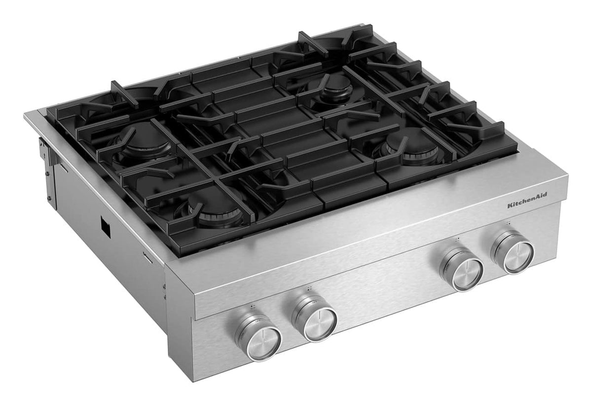 KitchenAid 30-inch 4-Burner Gas Commercial-Style Rangetop - Stainless Steel