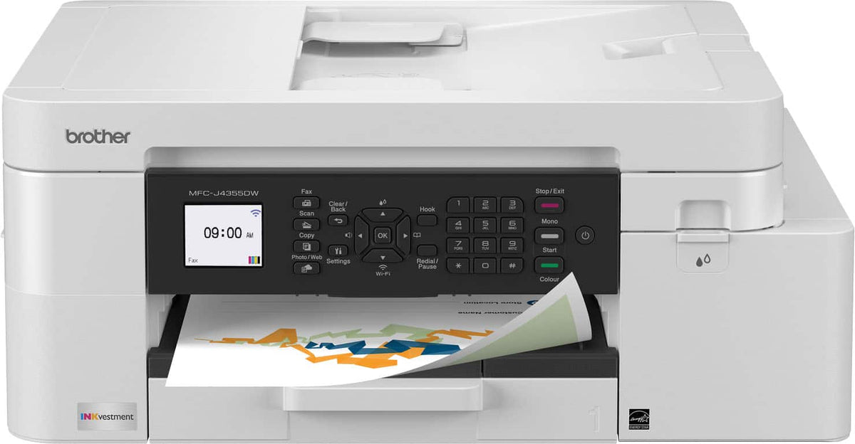 Brother - INKvestment 4355 Wireless All-in-One Inkjet Printer with 1.8” Color Display (MFC-J4355DW), Great for Small Offices - White