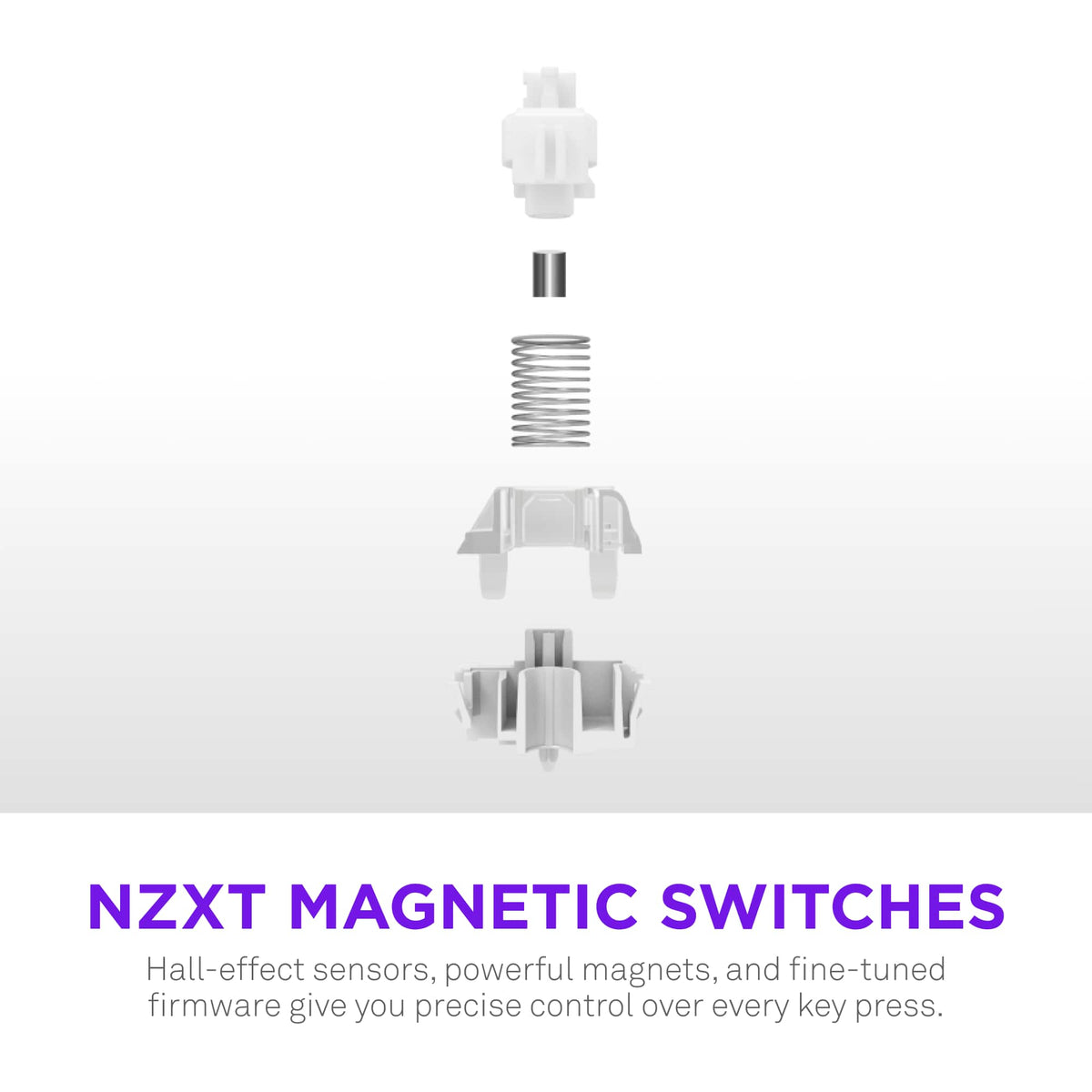 NZXT - Function Elite MiniTKL Wired Magnetic RGB Gaming Keyboard - White