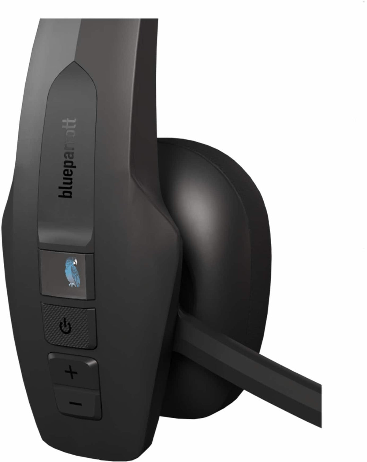 BlueParrott - Pro B350 Wireless Bluetooth Mono Headset with 98% AI Voice Isolation Mics and Lightweight Headband - Black