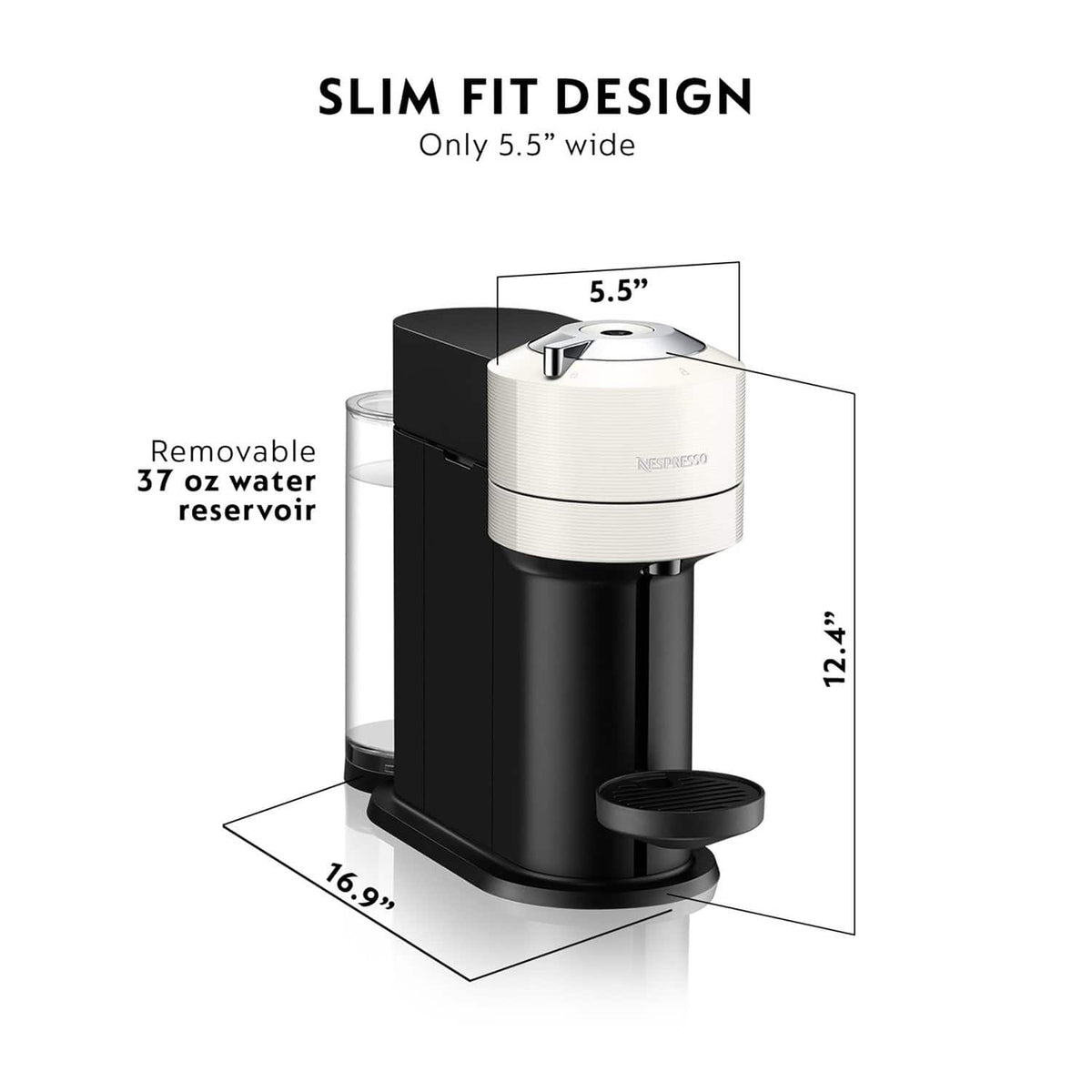 Nespresso - Vertuo Next Premium Coffee and Espresso Maker - White