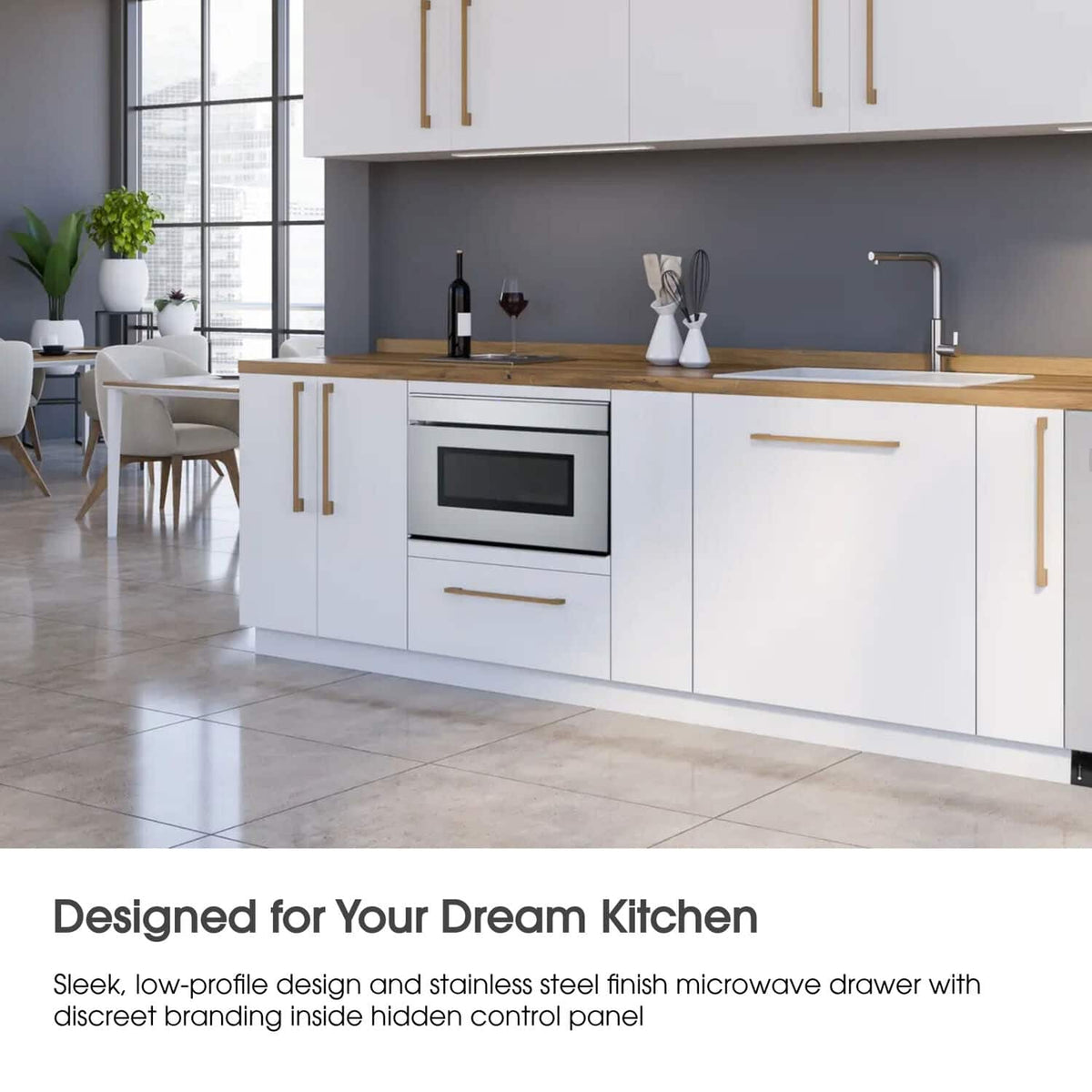 Sharp - 24 In 1.2 CuFt Built-In Smart Microwave Drawer Oven with Sensor Cooking and Easy Wave Open - Stainless Steel