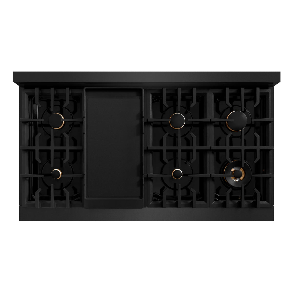ZLINE - 48 in. Wide 8 Burner Autograph Select Dual Fuel Range with Gold Accents (HDRBZ-48-G) - Black Stainless Steel