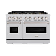 ZLINE - 48 in. 6.7 cu. ft. Classic Freestanding Gas Range with 8 Burner DuoPro Cooktop and Dual Ovens in Stainless Steel - Stainless Steel