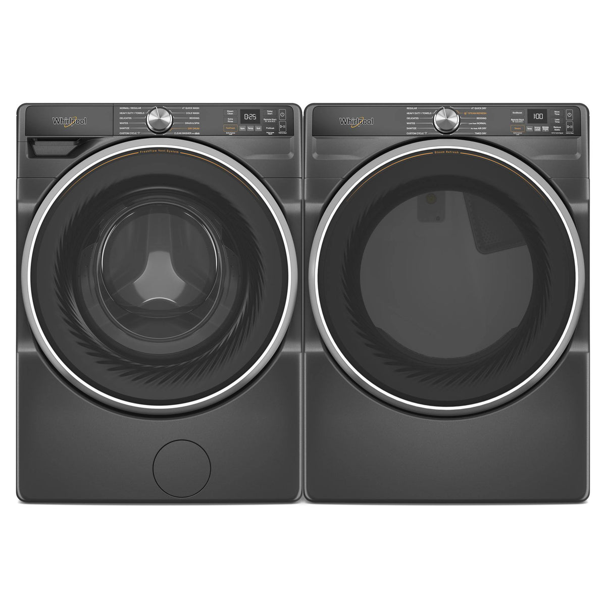 Whirlpool - 7.4 Cu. Ft. Smart Gas Dryer with Steam and Wrinkle Shield Option - Volcano Black