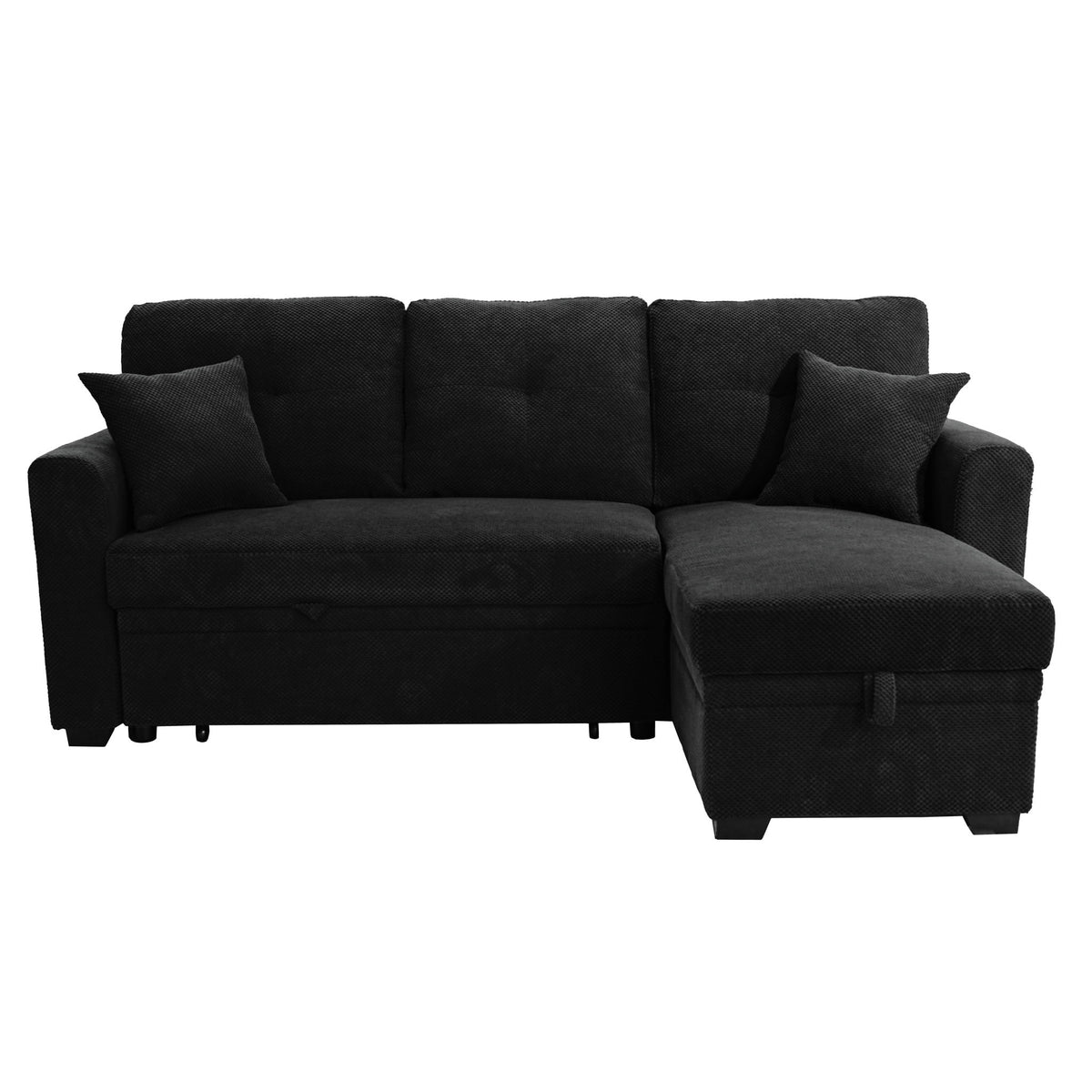 Sofá seccional cama con nido extraíble, chaiselongue reversible