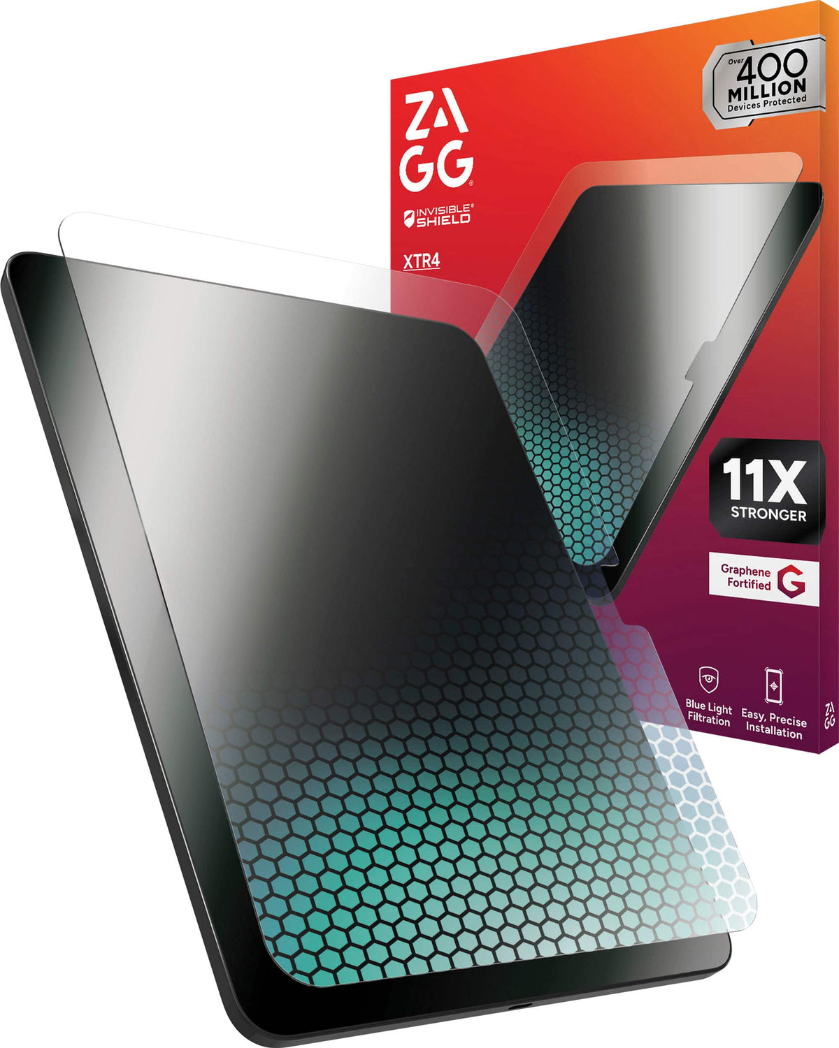 ZAGG - Glass XTR4 iPad 11" (A16), iPad 10.9" (Gen 10) - Clear